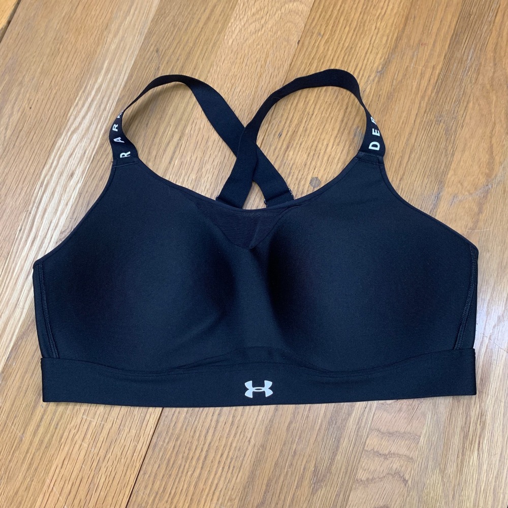 Under Armour Women Black High Impact Molded Cup Sports Bra XL Fitted 1310850